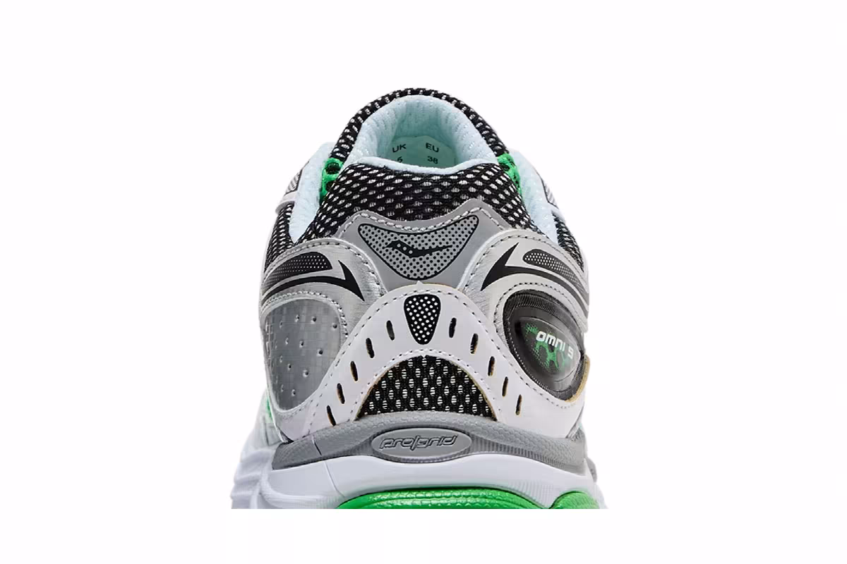 Saucony ProGrid Omni 9 Big Kid White Fern Black, view 8