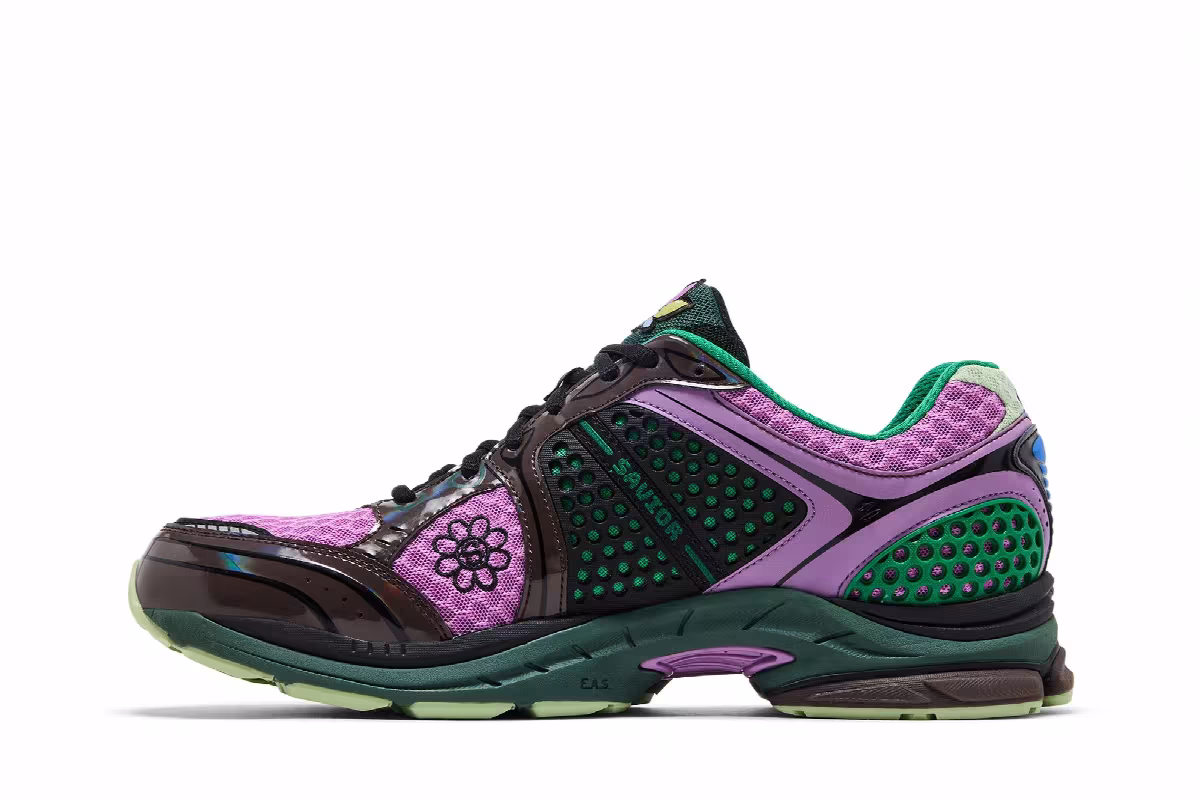 Jae Tips x Saucony ProGrid Triumph 4 Flowers Pack - Violet, view 4