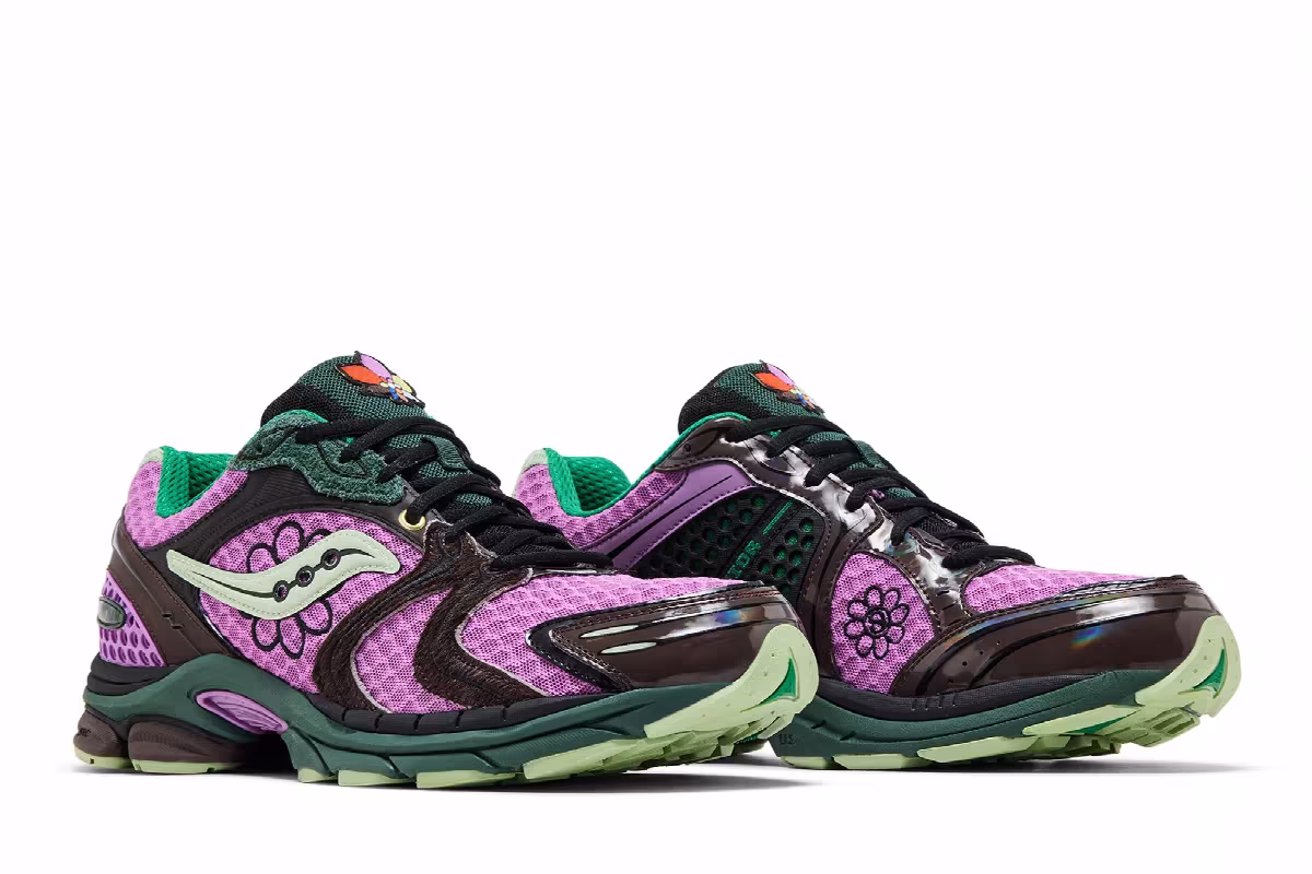 Jae Tips x Saucony ProGrid Triumph 4 Flowers Pack - Violet, view 9
