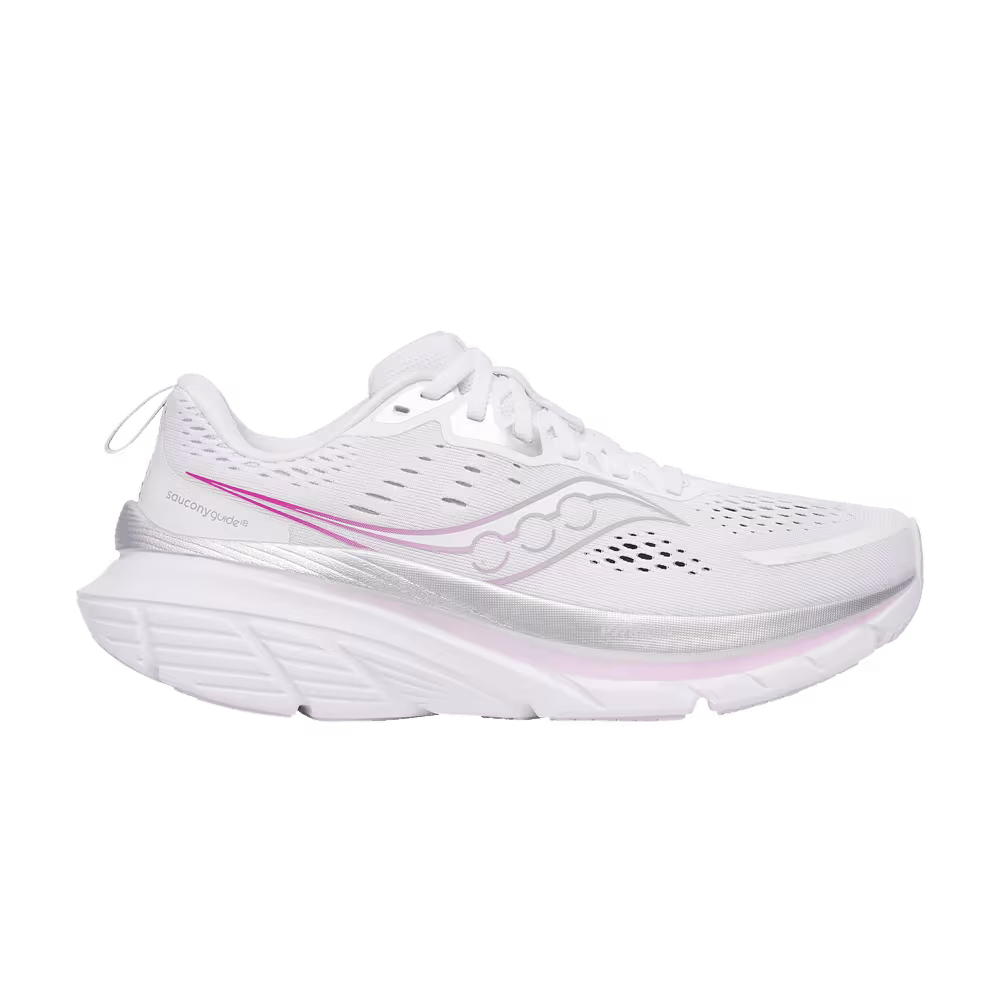 Saucony Women's Guide 18 White Fuchsia