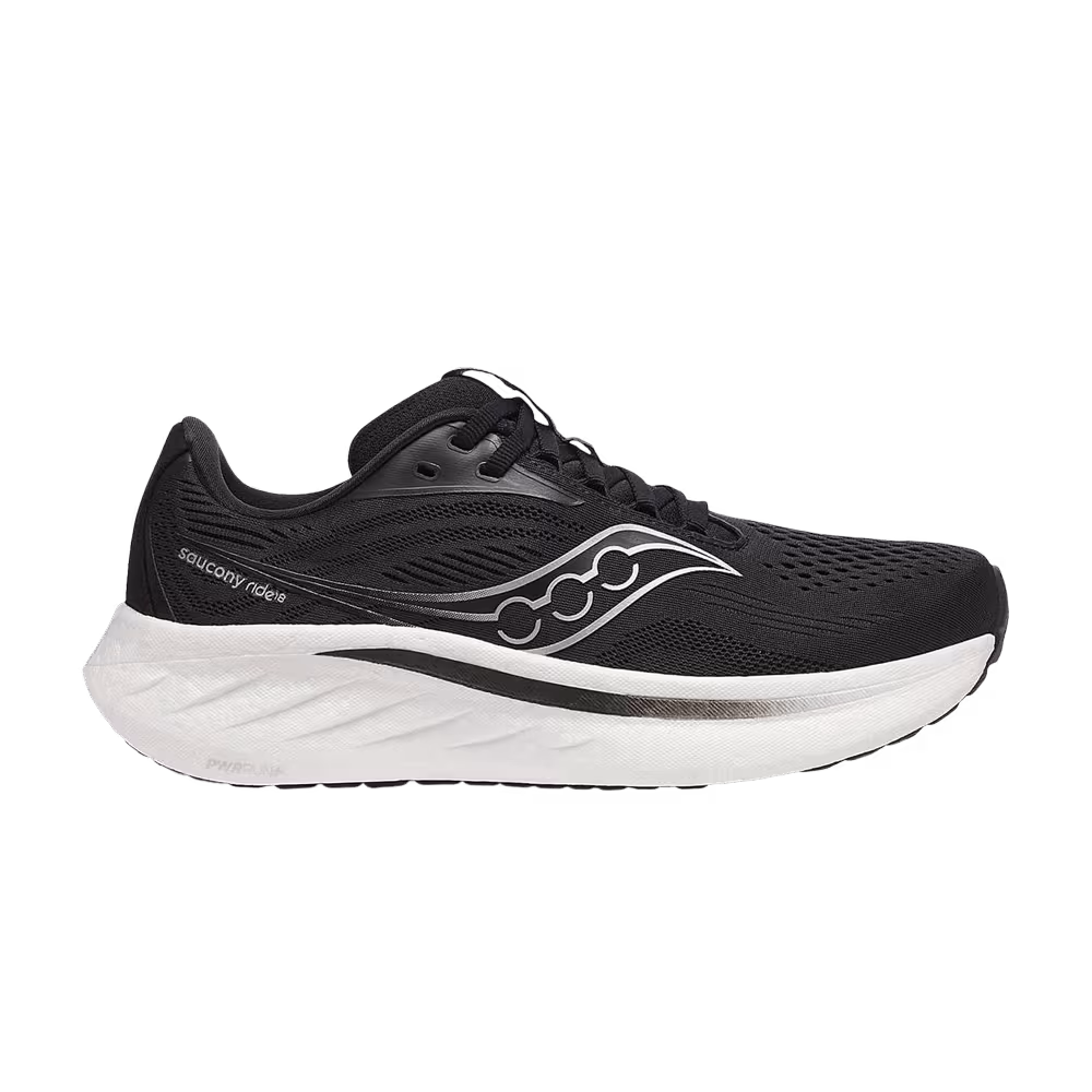 Saucony Women's Ride 18 Wide Black White
