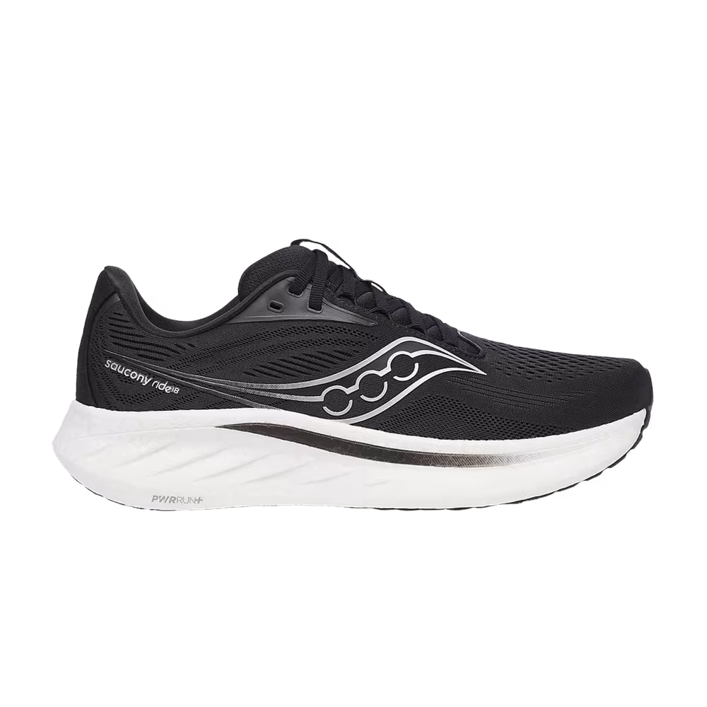 Saucony Ride 18 Wide Black White