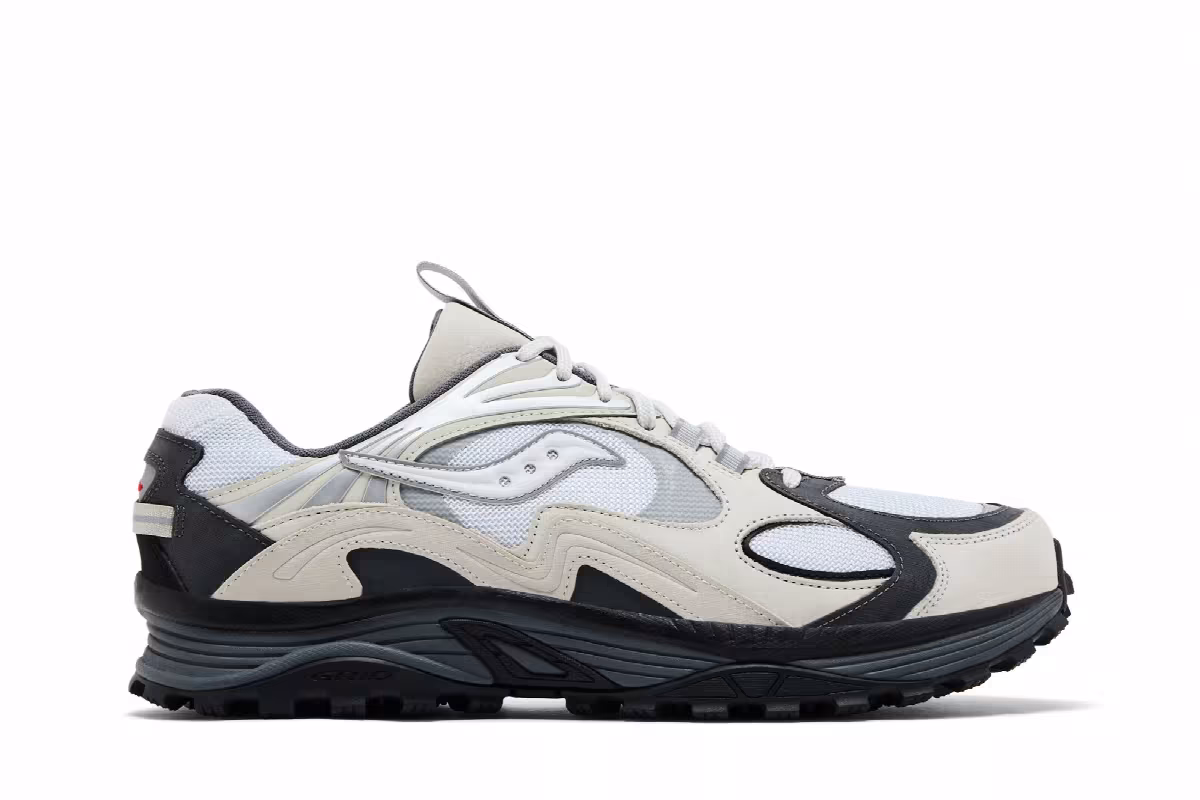 Saucony Grid Aura X Grey Pack - White Silver, view 2