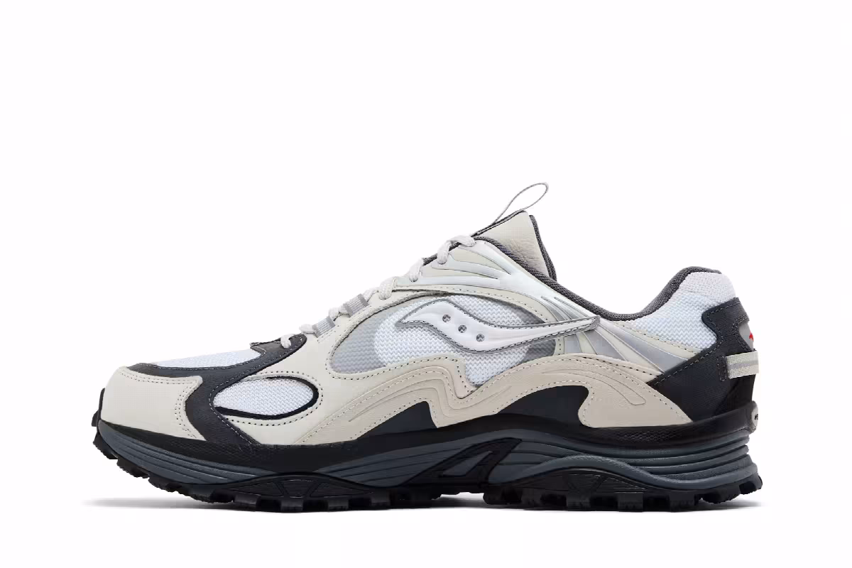 Saucony Grid Aura X Grey Pack - White Silver, view 4