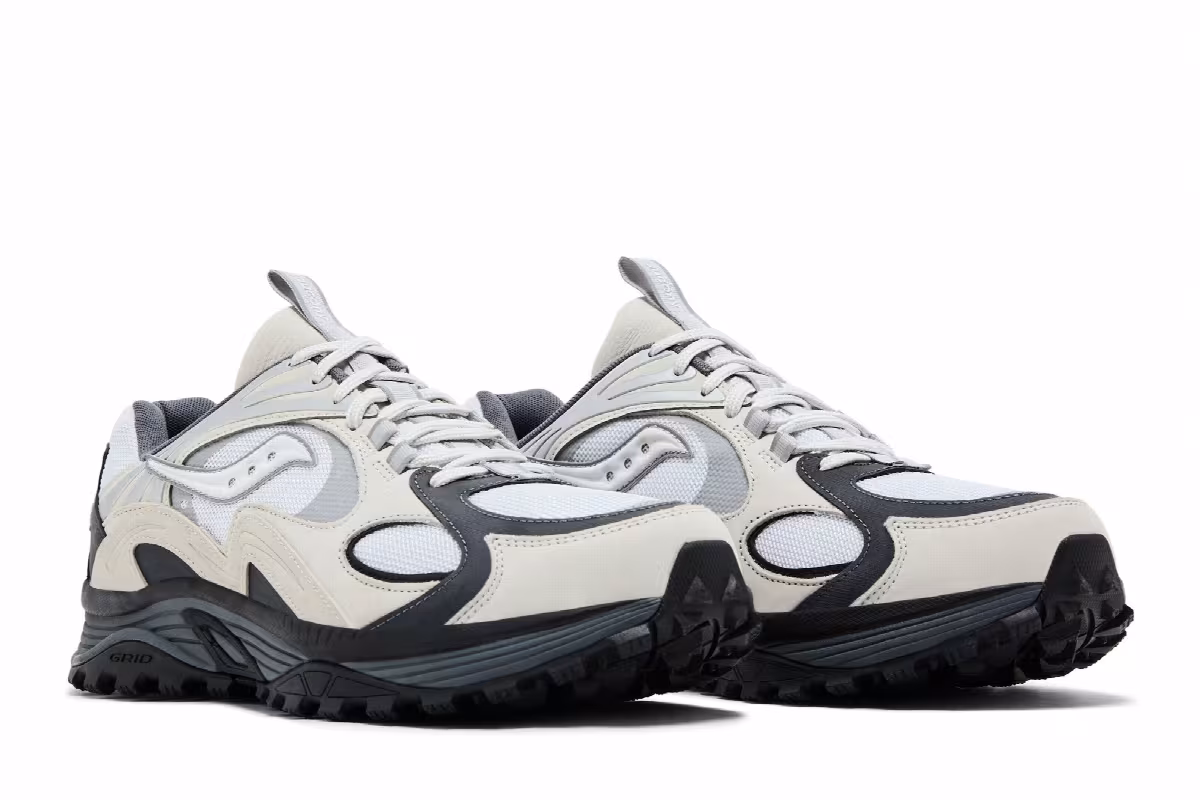 Saucony Grid Aura X Grey Pack - White Silver, view 9