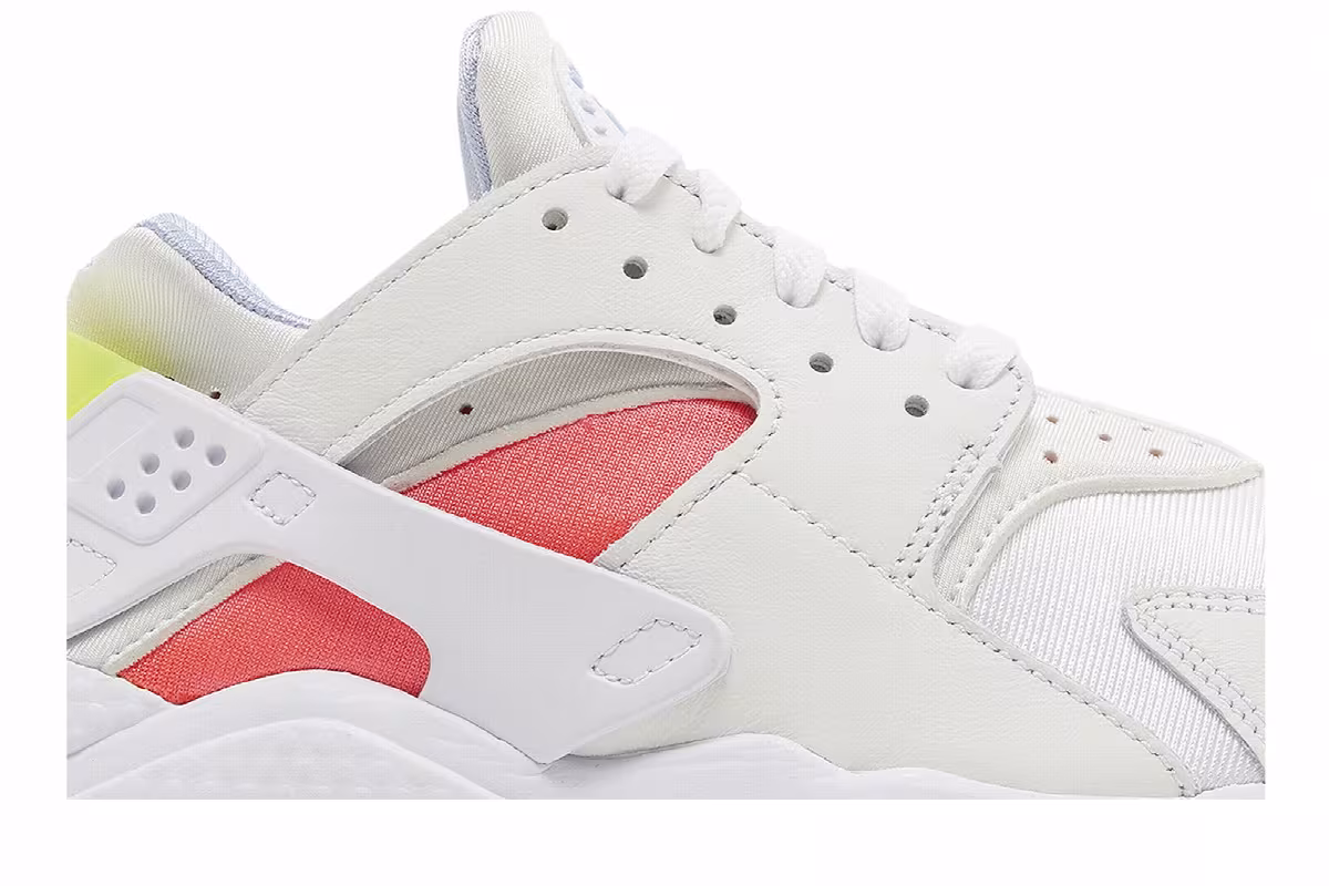 Nike Women's Air Huarache White Volt Bright Crimson, view 3
