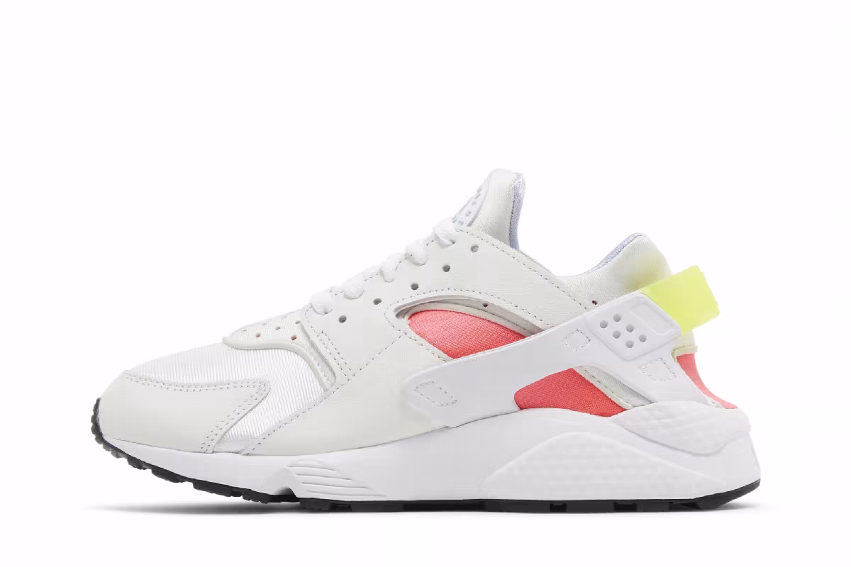 Nike Women's Air Huarache White Volt Bright Crimson, view 4