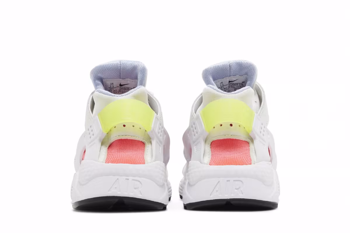 Nike Women's Air Huarache White Volt Bright Crimson, view 7