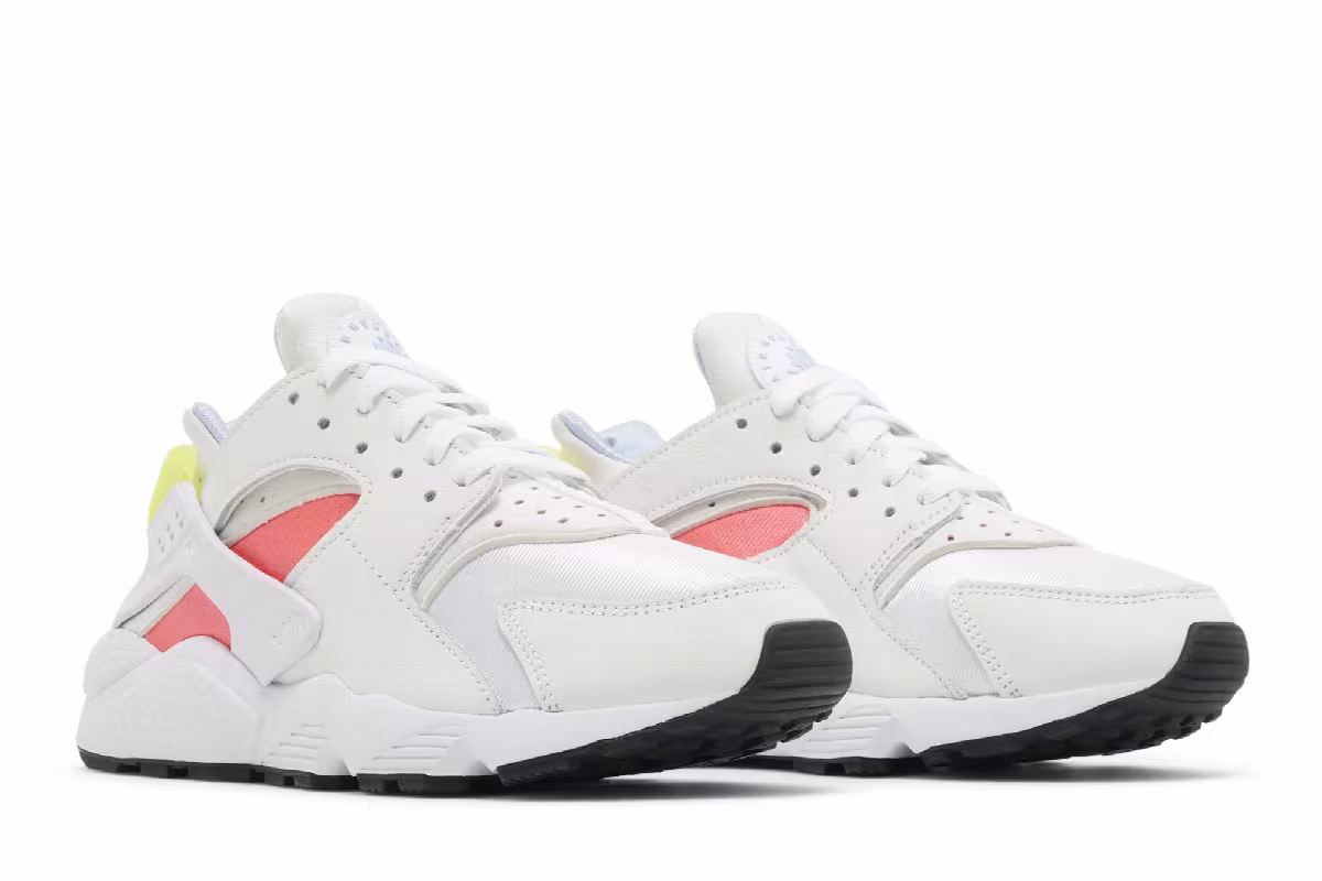 Nike Women's Air Huarache White Volt Bright Crimson, view 9