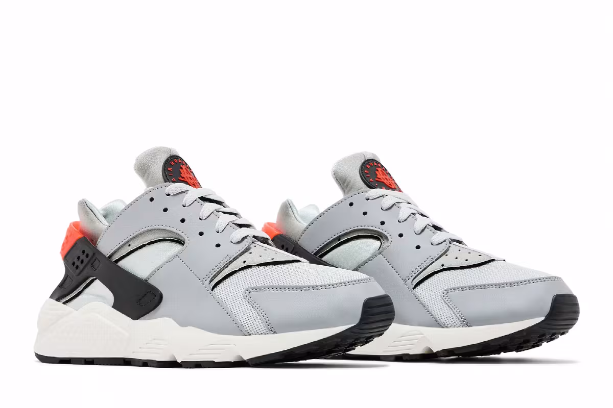 Nike Air Huarache Grey Fog Team Orange, view 9