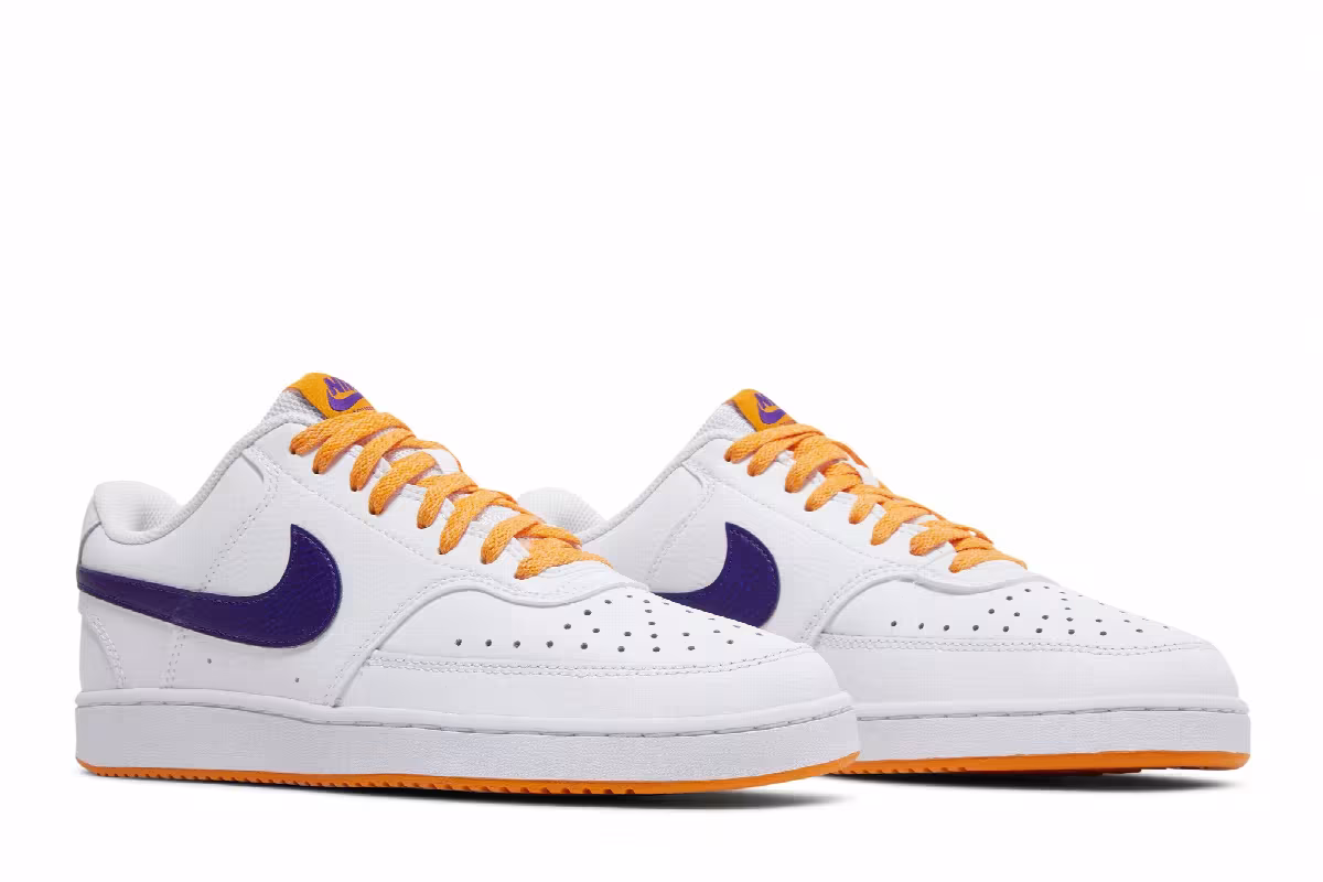 Nike Court Vision Low White Electro Purple, view 9