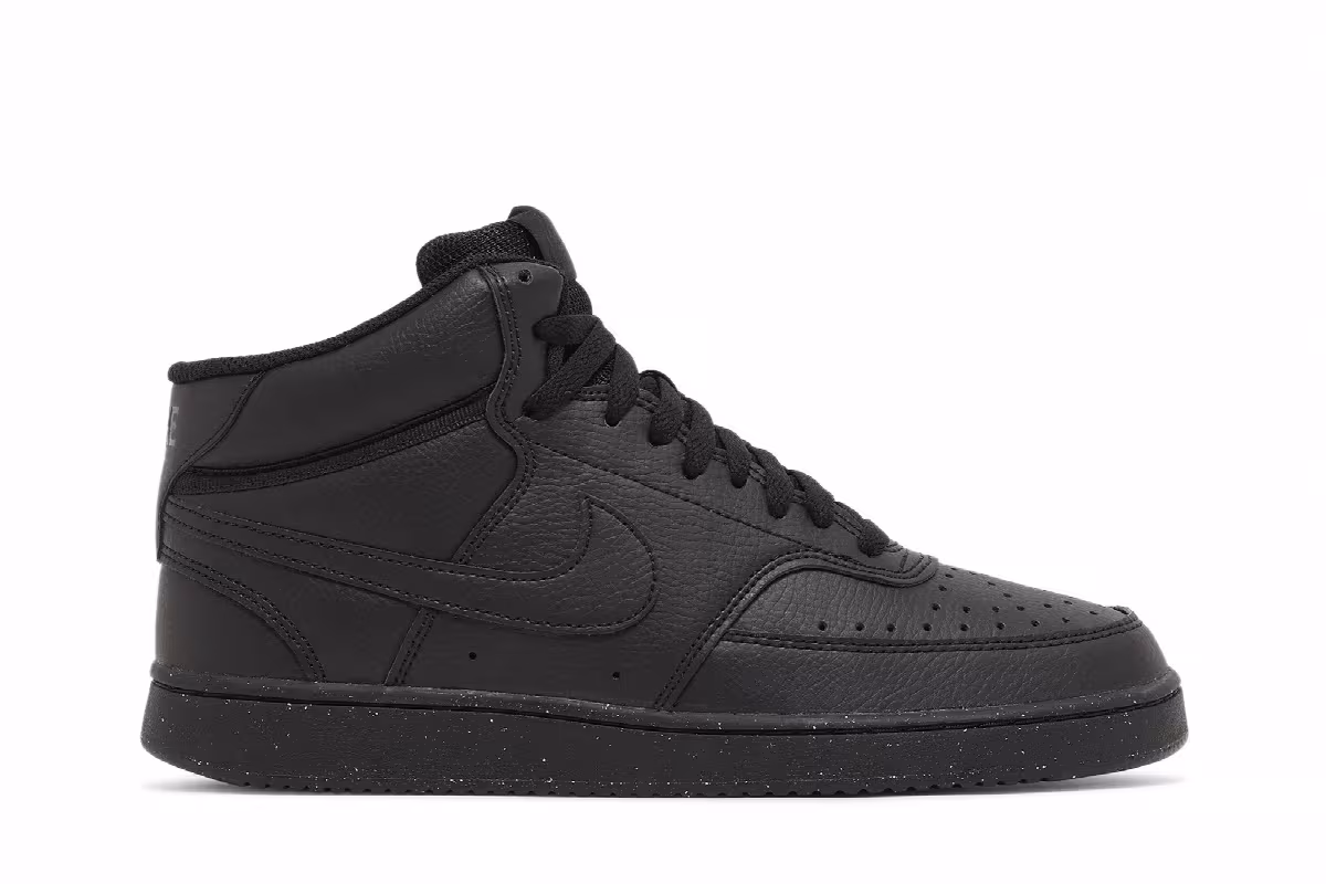 Nike Court Vision Mid Next Nature Triple Black, view 2