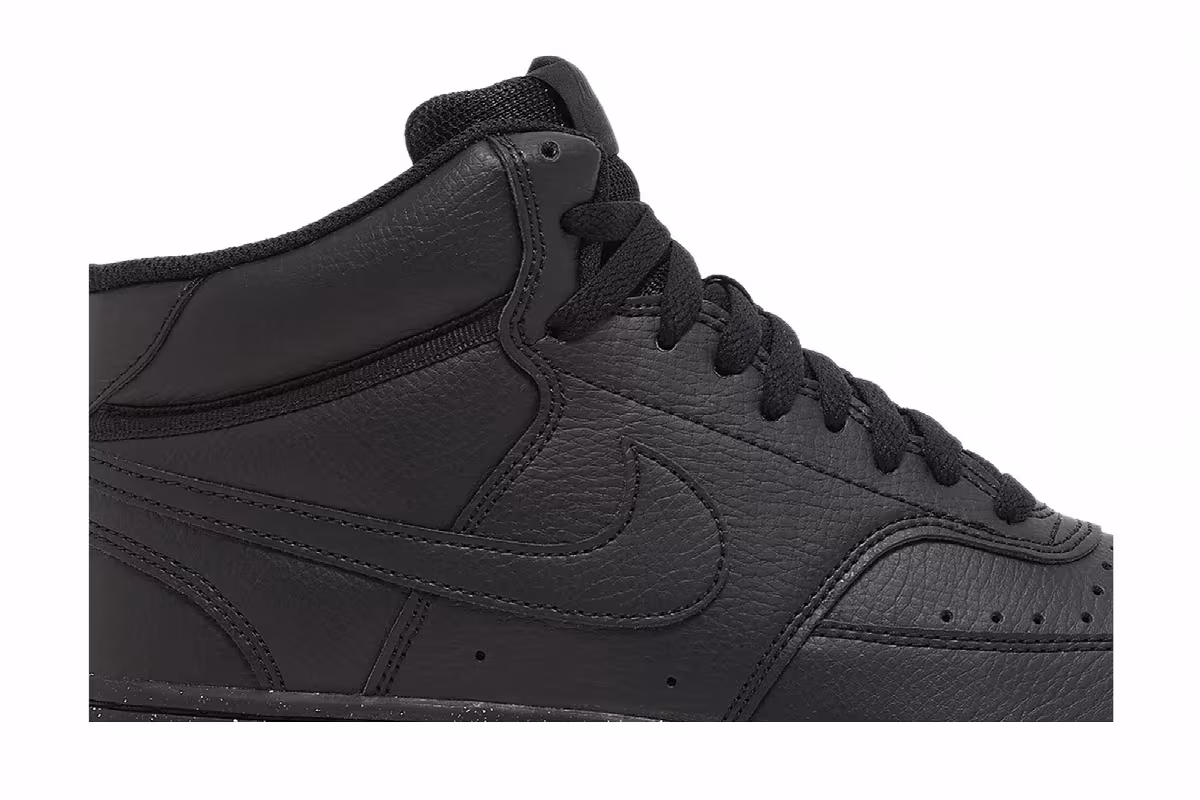 Nike Court Vision Mid Next Nature Triple Black, view 3