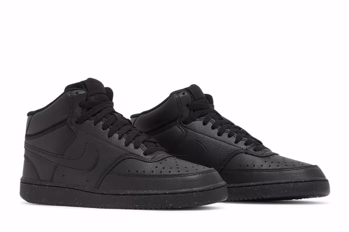 Nike Court Vision Mid Next Nature Triple Black, view 9