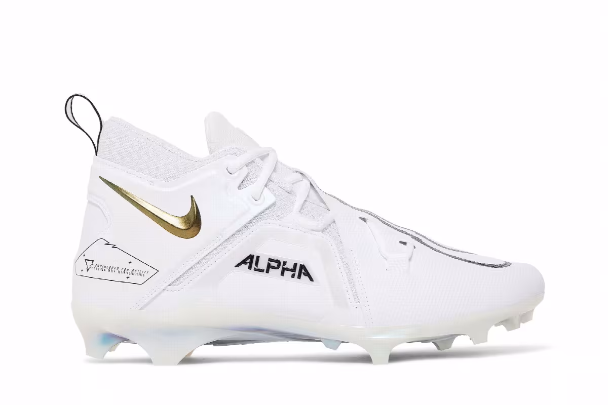 Nike Alpha Menace Pro 3 White Black Gold, view 2