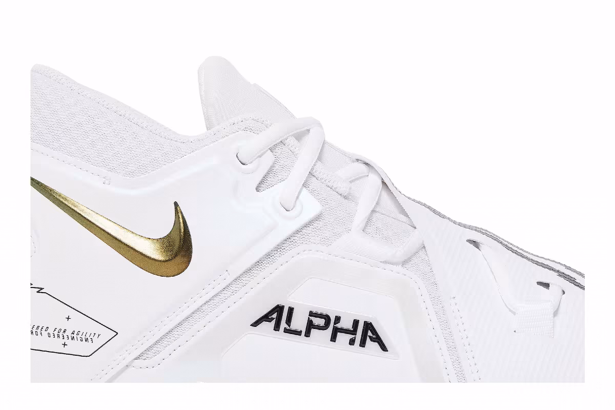 Nike Alpha Menace Pro 3 White Black Gold, view 3