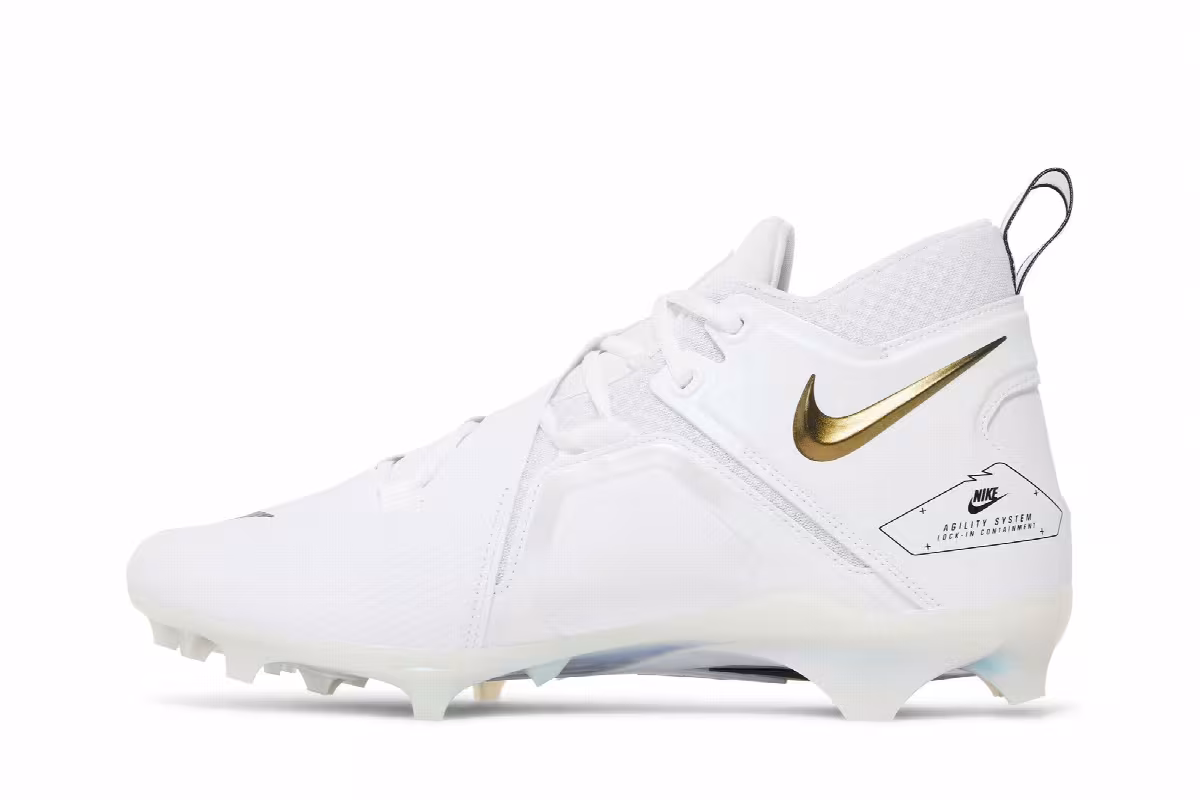 Nike Alpha Menace Pro 3 White Black Gold, view 4