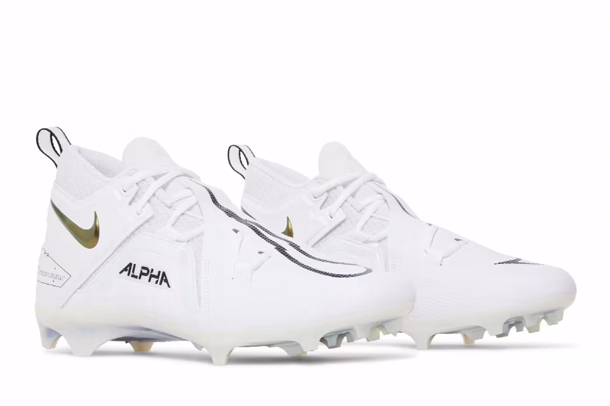 Nike Alpha Menace Pro 3 White Black Gold, view 9