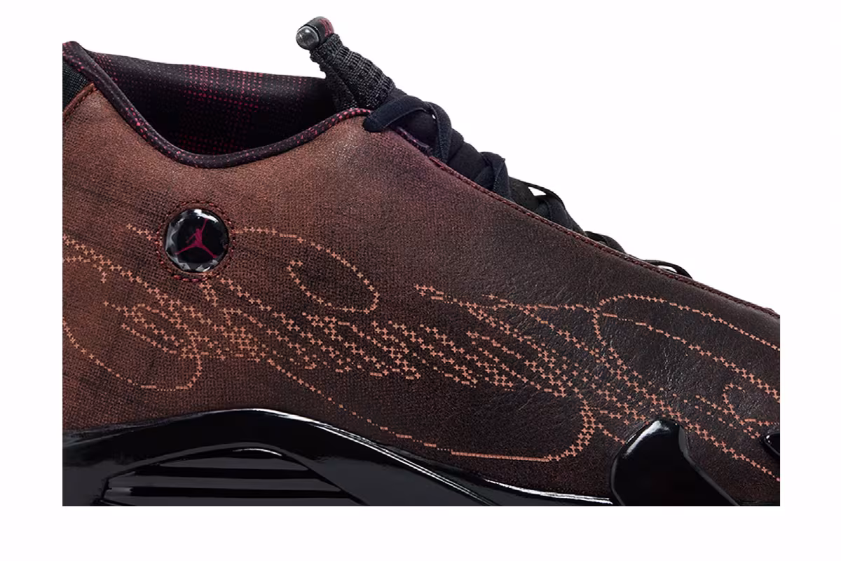 Mowalola x Air Jordan 14 Burnt Red, view 3