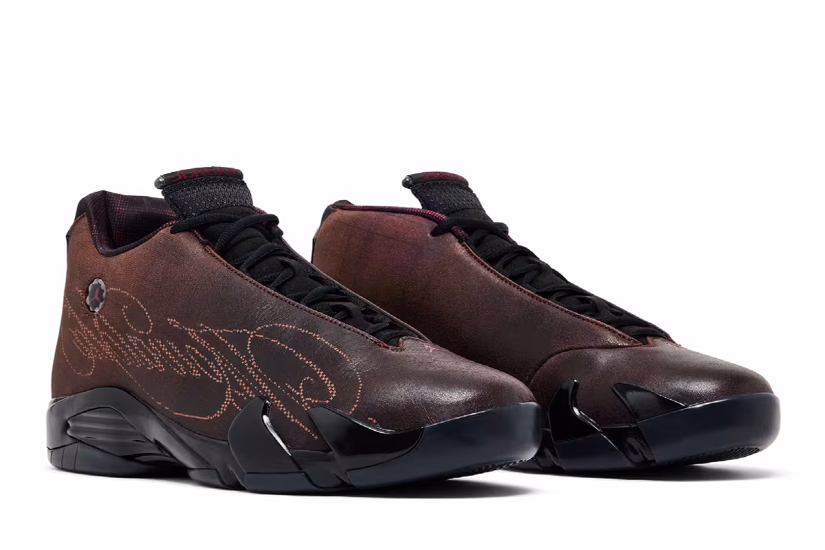 Mowalola x Air Jordan 14 Burnt Red, view 9