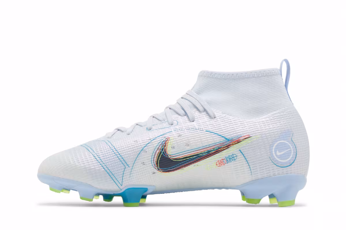 Nike Mercurial Superfly 8 Pro FG GS Football Grey Light Marine, view 4