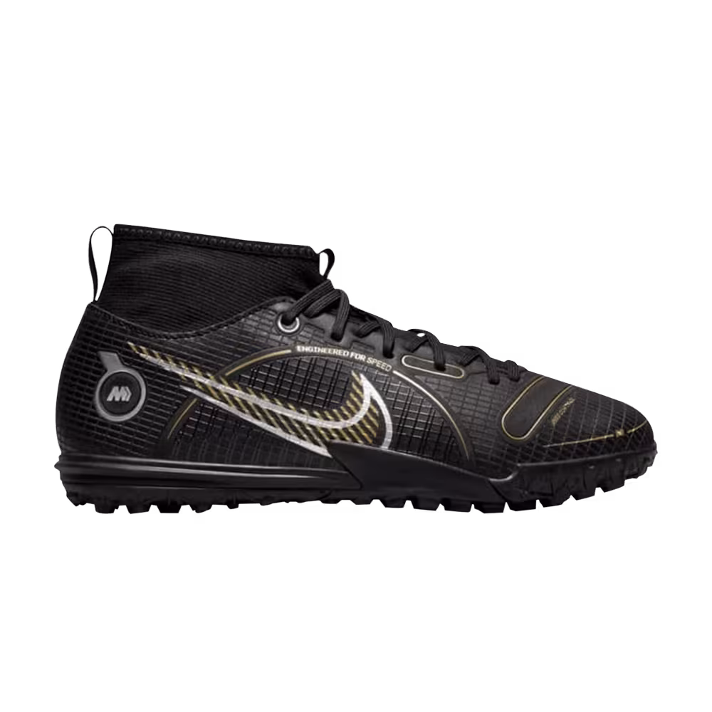 Nike Mercurial Superfly 8 Academy TF GS Black Metallic Gold