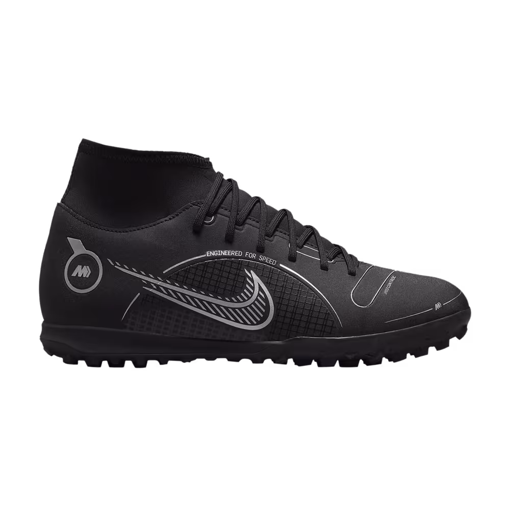 Nike Mercurial Superfly 8 Club TF Black Metallic Silver