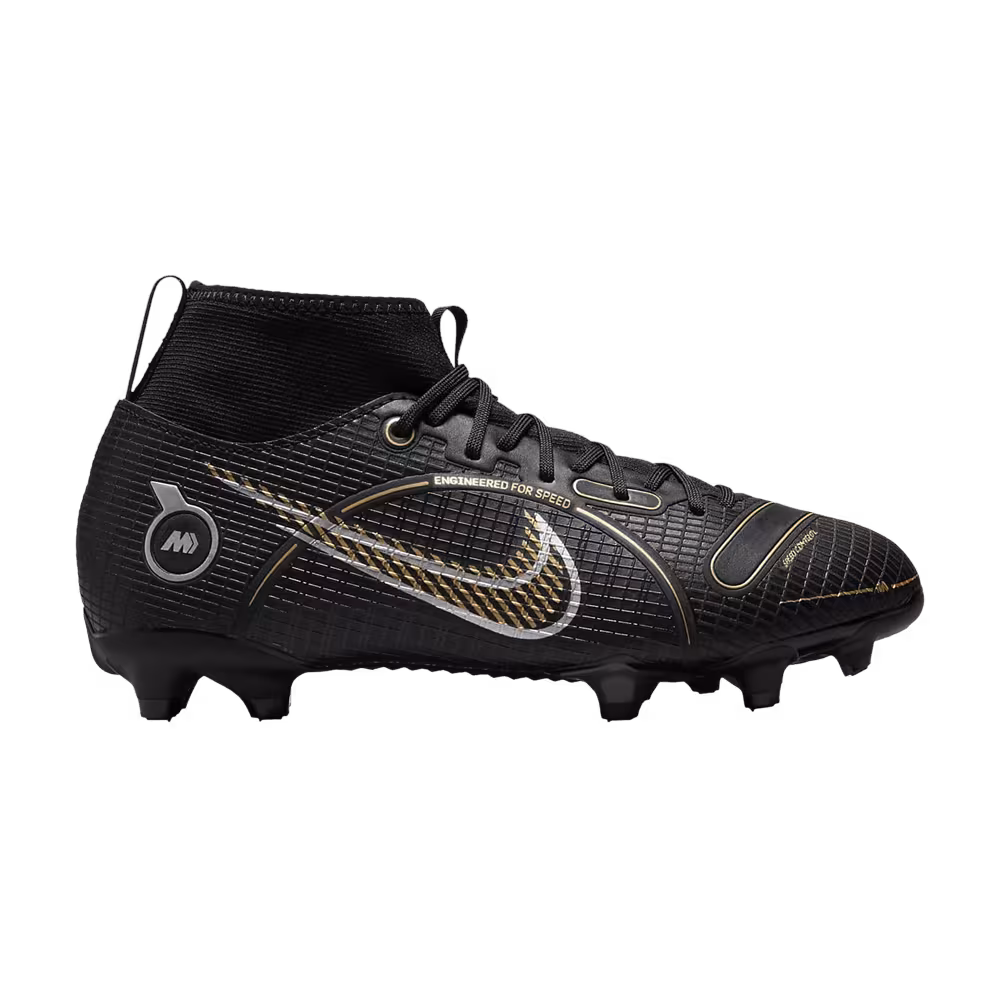 Nike Mercurial Superfly 8 Academy MG GS Black Metallic Gold