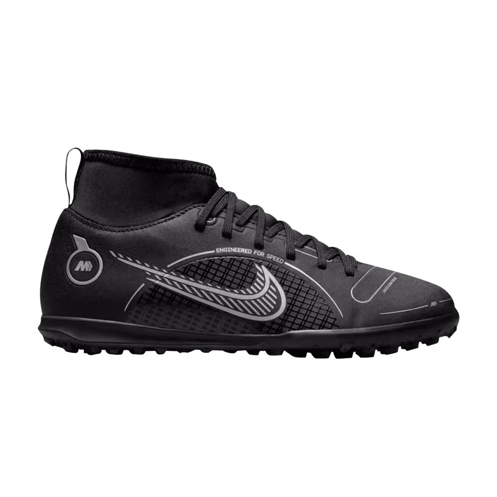 Nike Mercurial Superfly 8 Club TF GS Black Metallic Silver