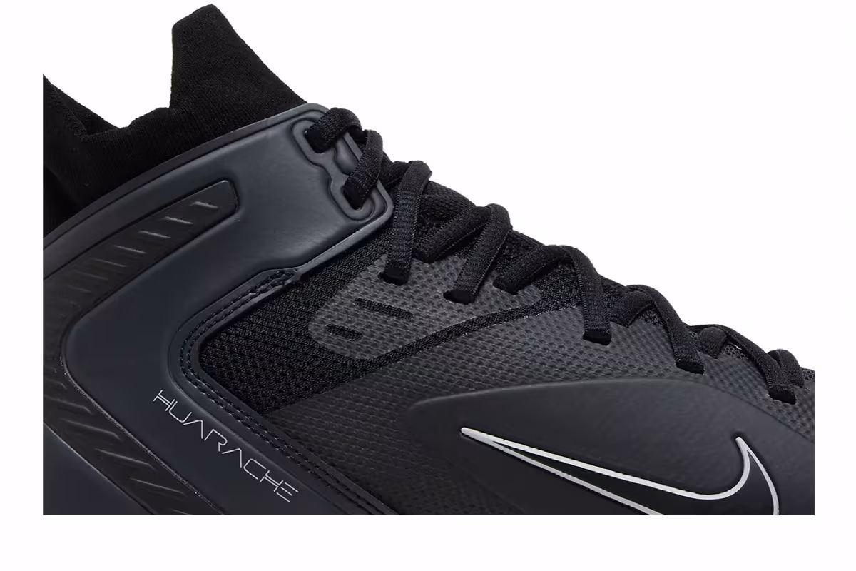 Nike Alpha Huarache 8 Elite Black Light Smoke Grey, view 3