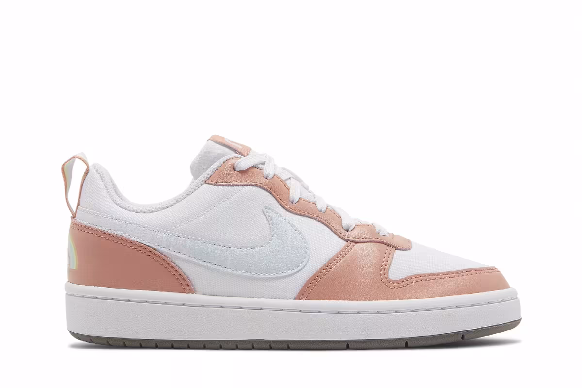 Nike Court Borough Low 2 SE GS White Light Madder Root, view 2