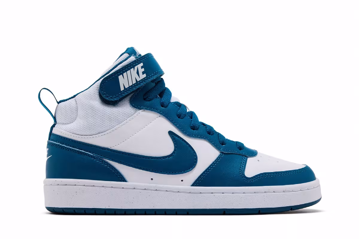 Nike Court Borough Mid 2 GS White Marina, view 2