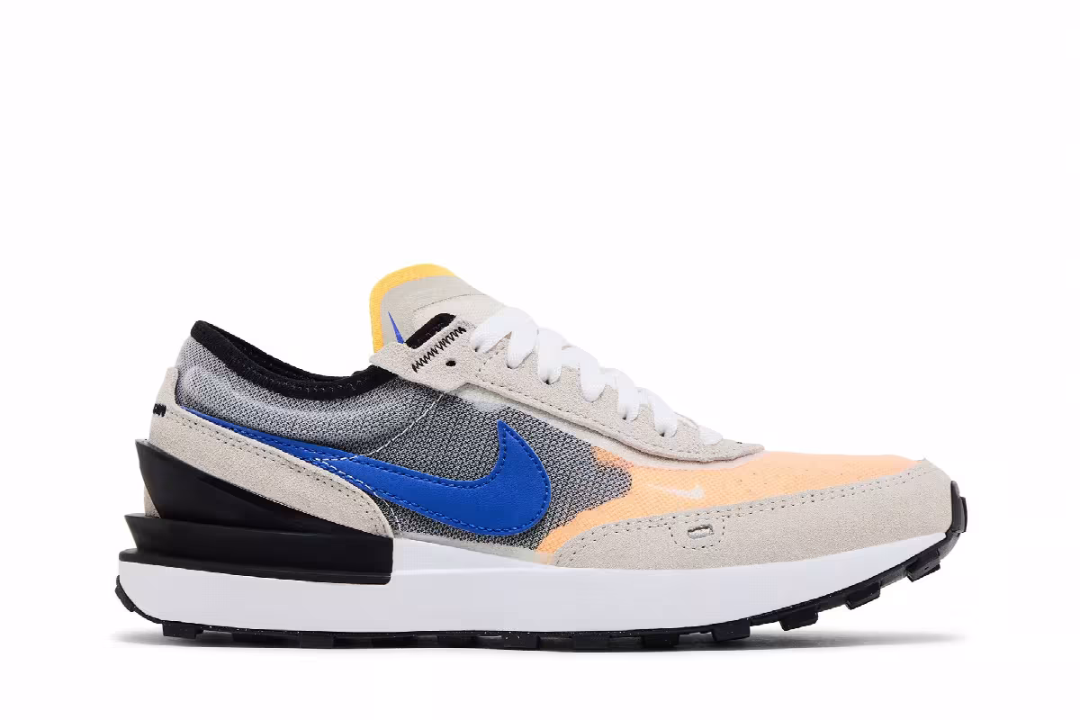 Nike Waffle One GS Light Bone Blue Orange, view 2