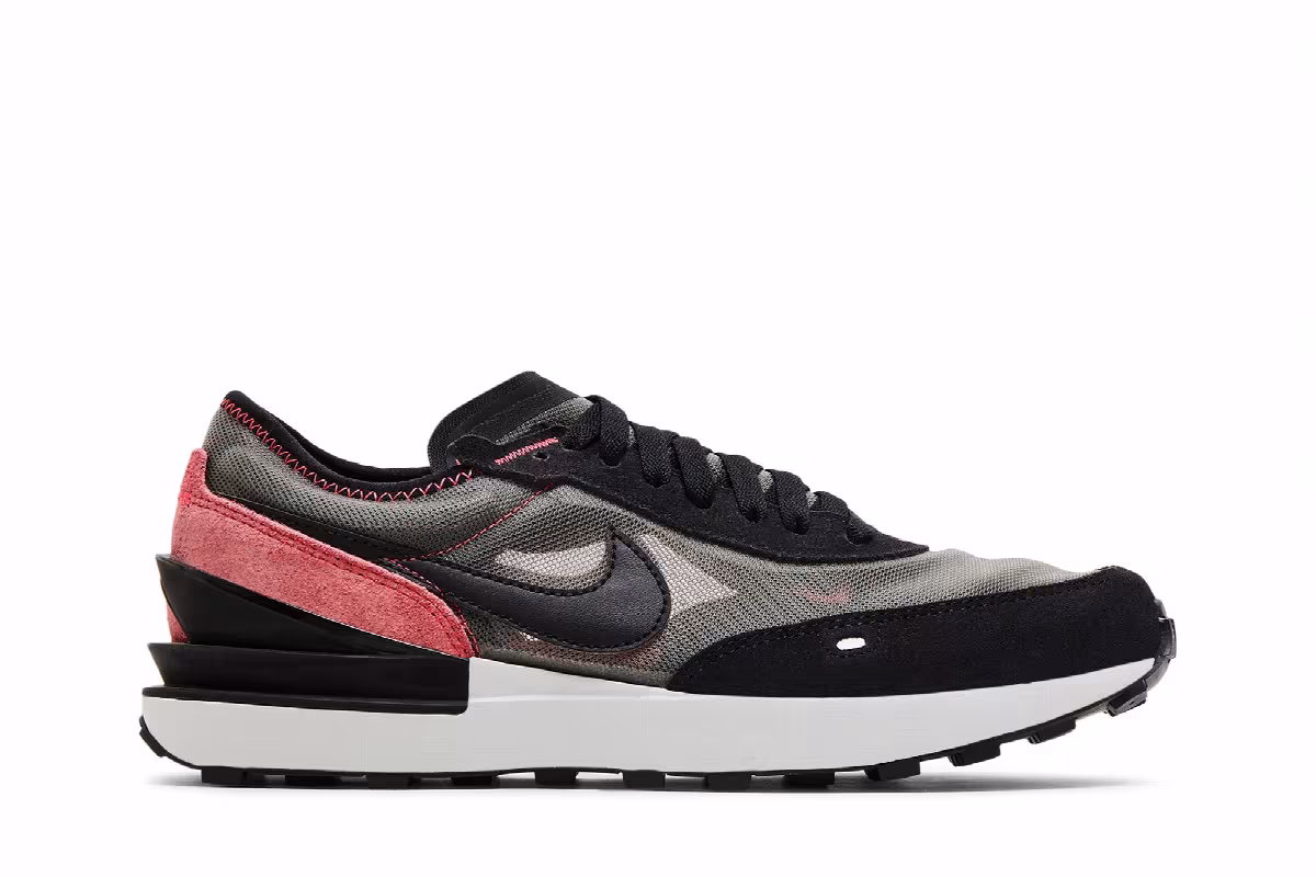 Nike Waffle One GS Flat Pewter Siren Red, view 2