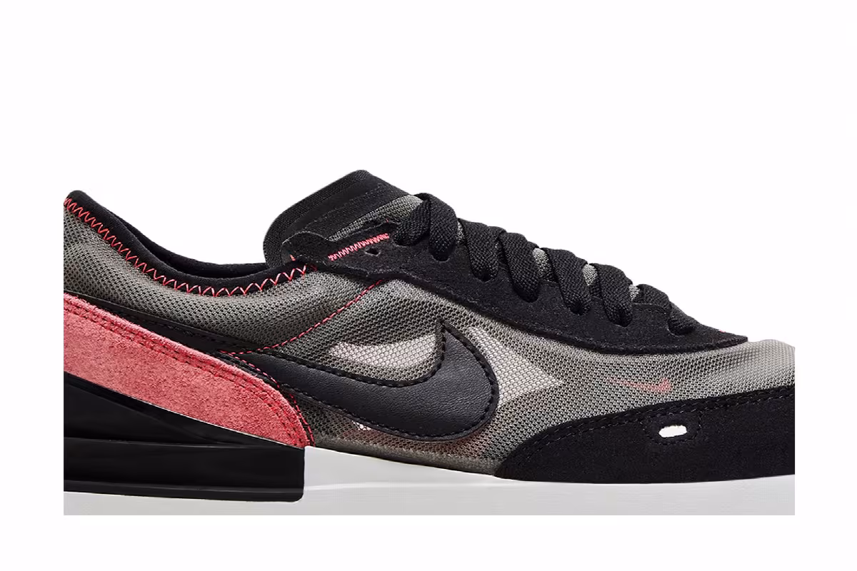 Nike Waffle One GS Flat Pewter Siren Red, view 3