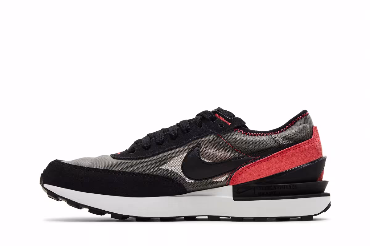 Nike Waffle One GS Flat Pewter Siren Red, view 4
