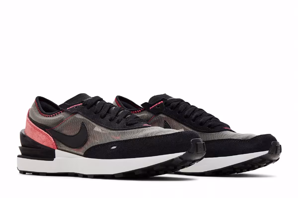 Nike Waffle One GS Flat Pewter Siren Red, view 9