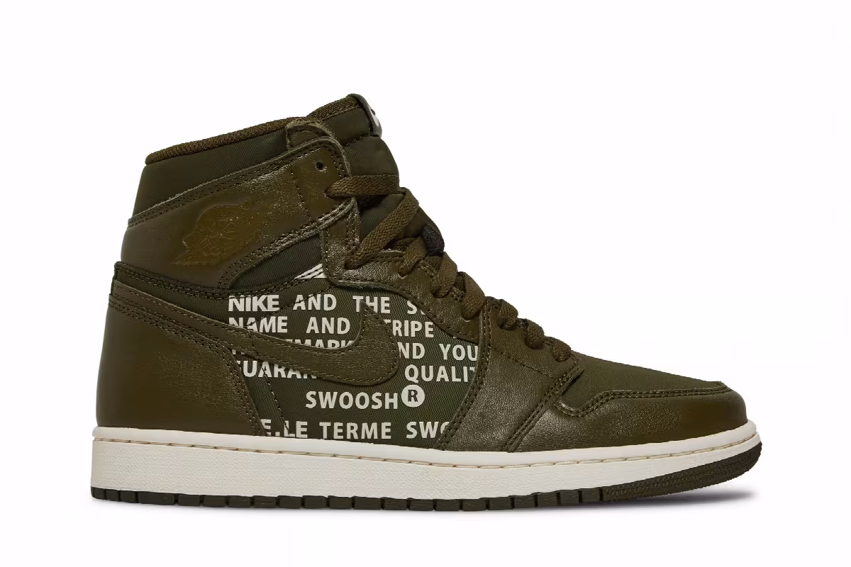 Air Jordan 1 High OG Olive Canvas, view 2
