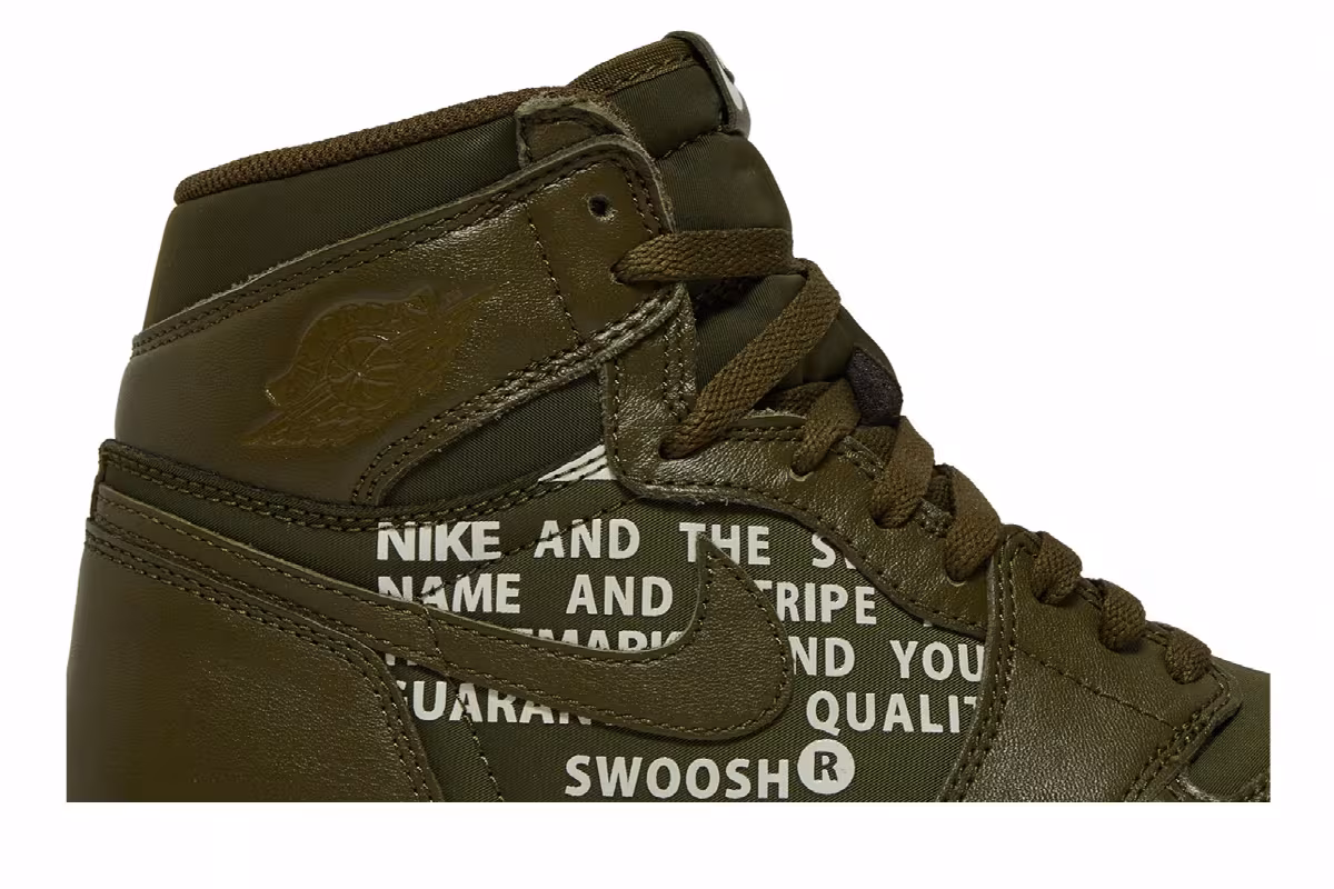 Air Jordan 1 High OG Olive Canvas, view 3