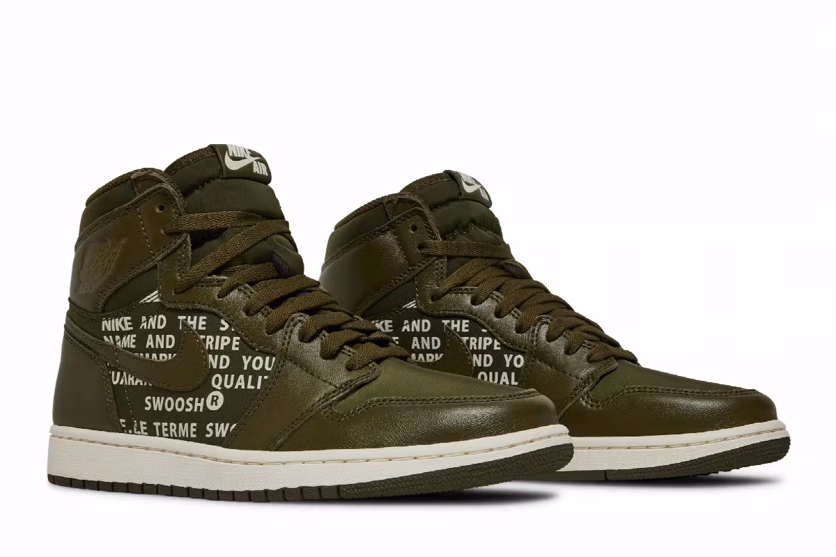 Air Jordan 1 High OG Olive Canvas, view 9