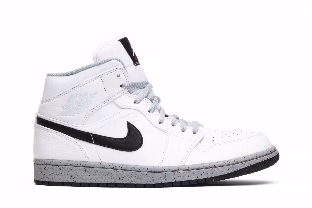 Air Jordan 1 Mid White Cement, view 2