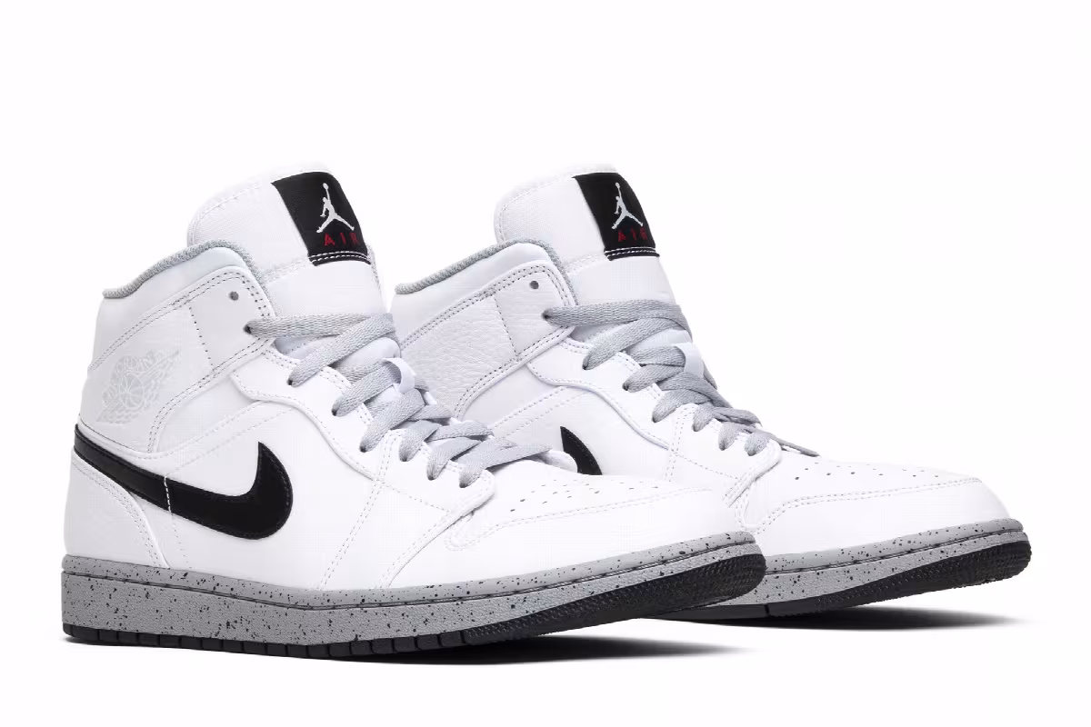 Air Jordan 1 Mid White Cement, view 9