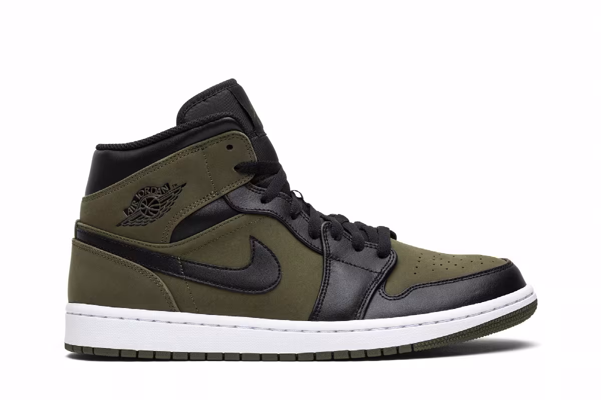 Air Jordan 1 Mid Olive Canvas, view 2