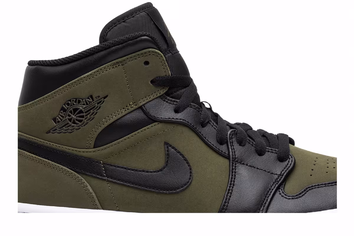 Air Jordan 1 Mid Olive Canvas, view 3