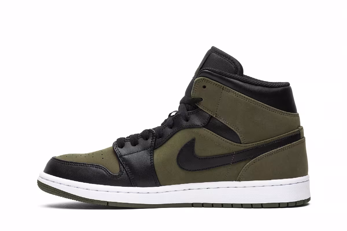 Air Jordan 1 Mid Olive Canvas, view 4