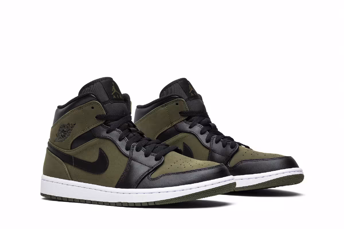 Air Jordan 1 Mid Olive Canvas, view 9
