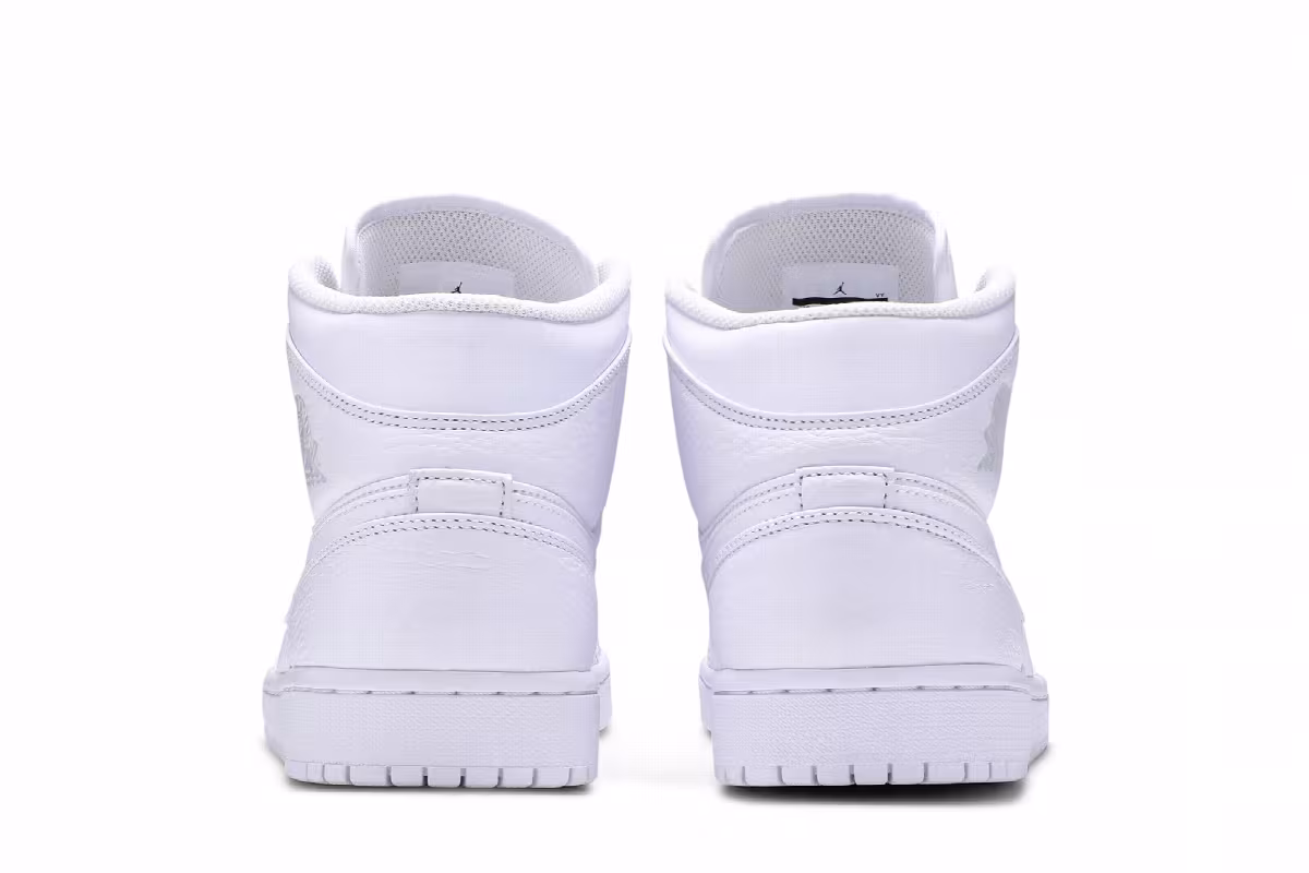 Air Jordan 1 Mid Triple White 2018, view 7