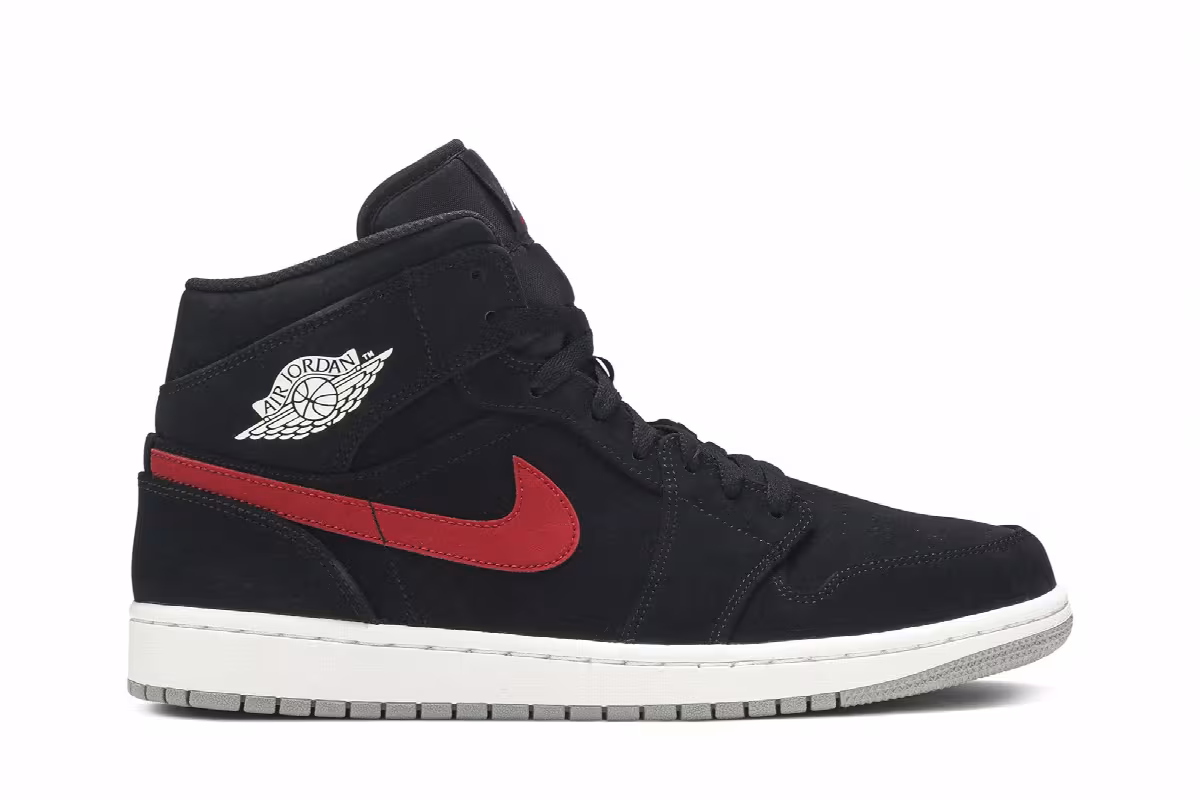 Air Jordan 1 Mid Multicolor Swoosh Black, view 2