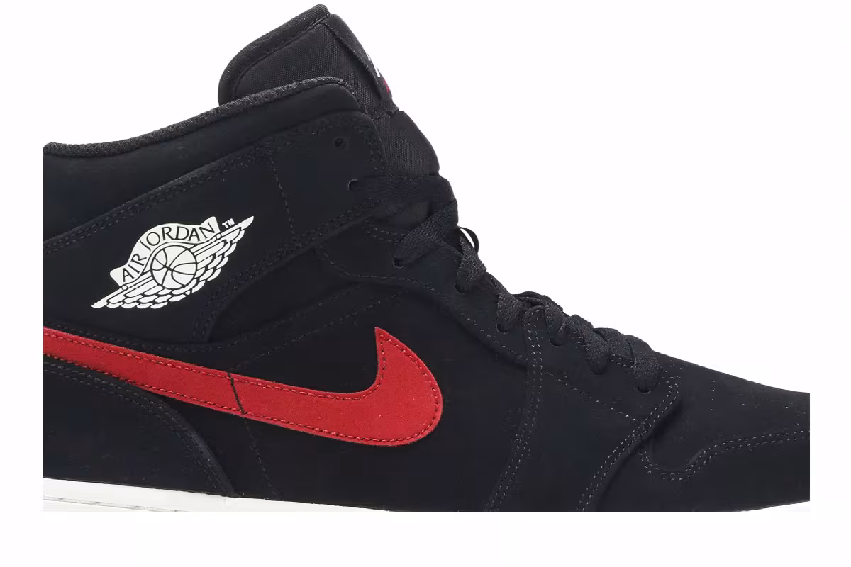 Air Jordan 1 Mid Multicolor Swoosh Black, view 3