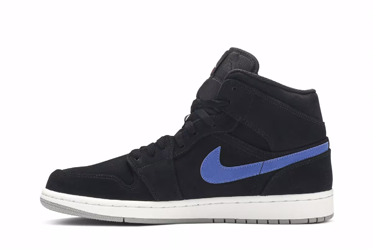 Air Jordan 1 Mid Multicolor Swoosh Black, view 4